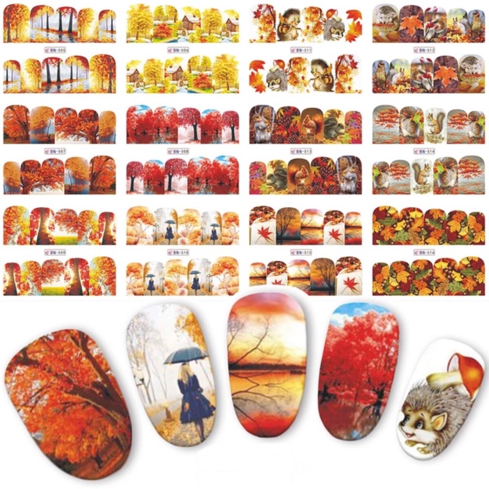 12 Autumn designs Orange Leafs